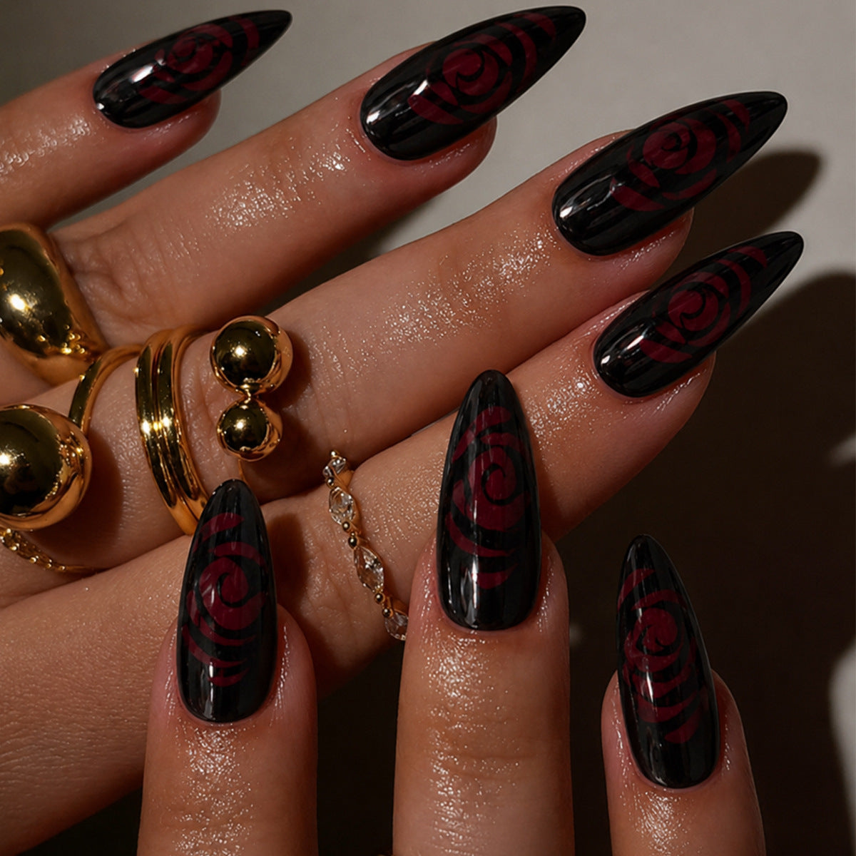 Night Rose nails