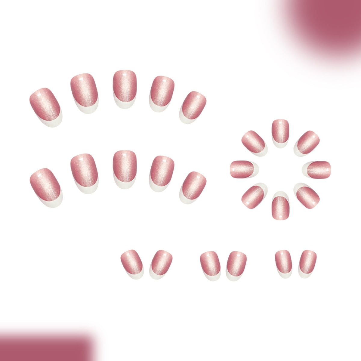 Pinkish-purple French nails