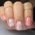 24pcs Short style Cherry blossom Pink floral Nails