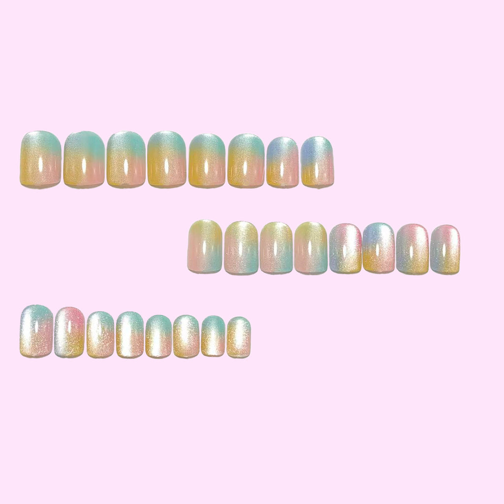Graduated colored nails