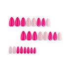 24pcs Pink heart-shaped dotted Almond Nails