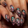 Pearlescent powder gradient nails