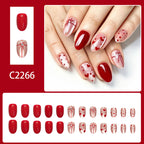 Heart-shaped ribbon nails