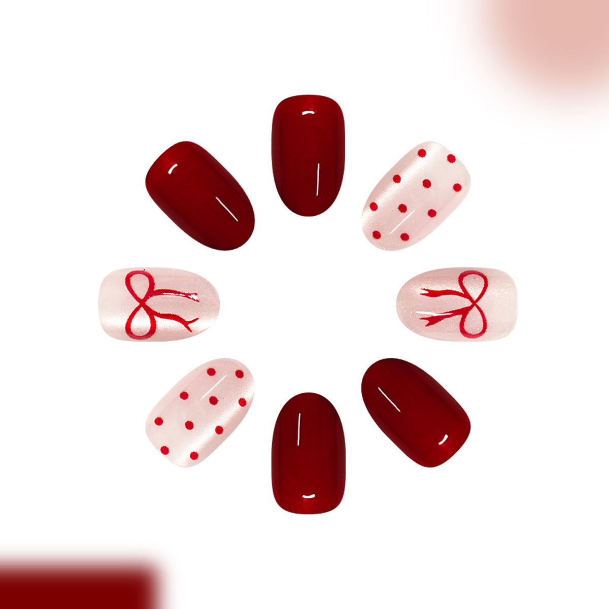 Valentine's Day bow nails