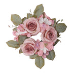 Simulation rose hydrangea candleholder wreath table decoration for wedding decoration