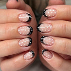 Pearl polka dot milk nails