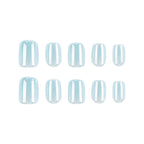 Short square blue nails