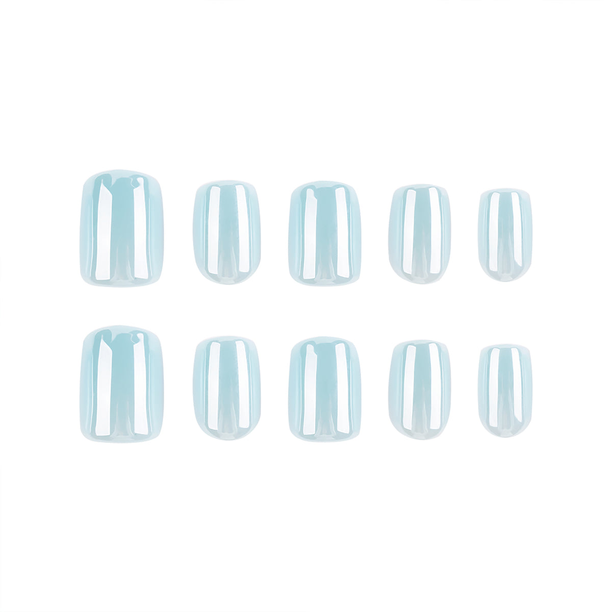 Short square blue nails