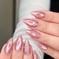 Peach polka dot nails