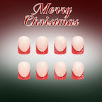 Glitter French snowflake nails