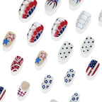 American Flag Polka Dot Independence Day Nails
