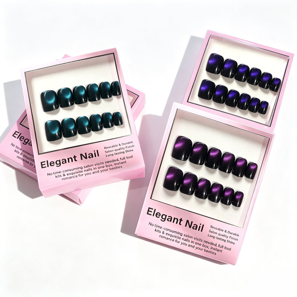 Designer French cat-eye nails
