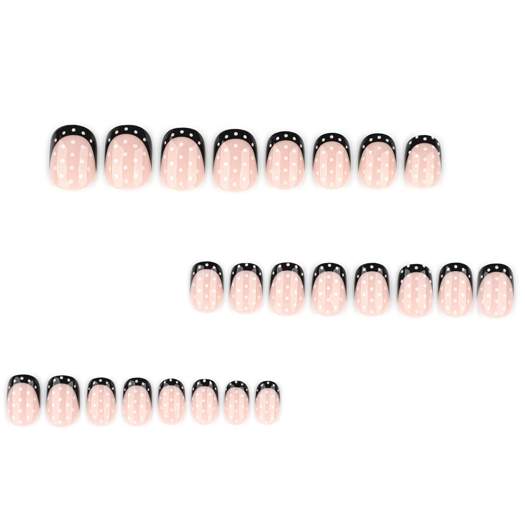 Pearl polka dot milk nails