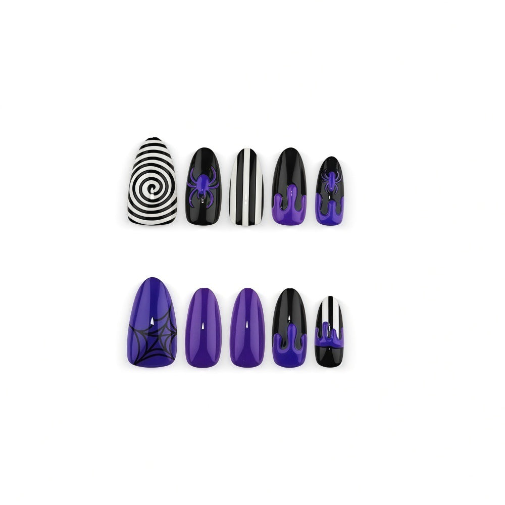 Purple-black spider nails