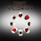 24pcs Short Square French Glitter Halloween Nails