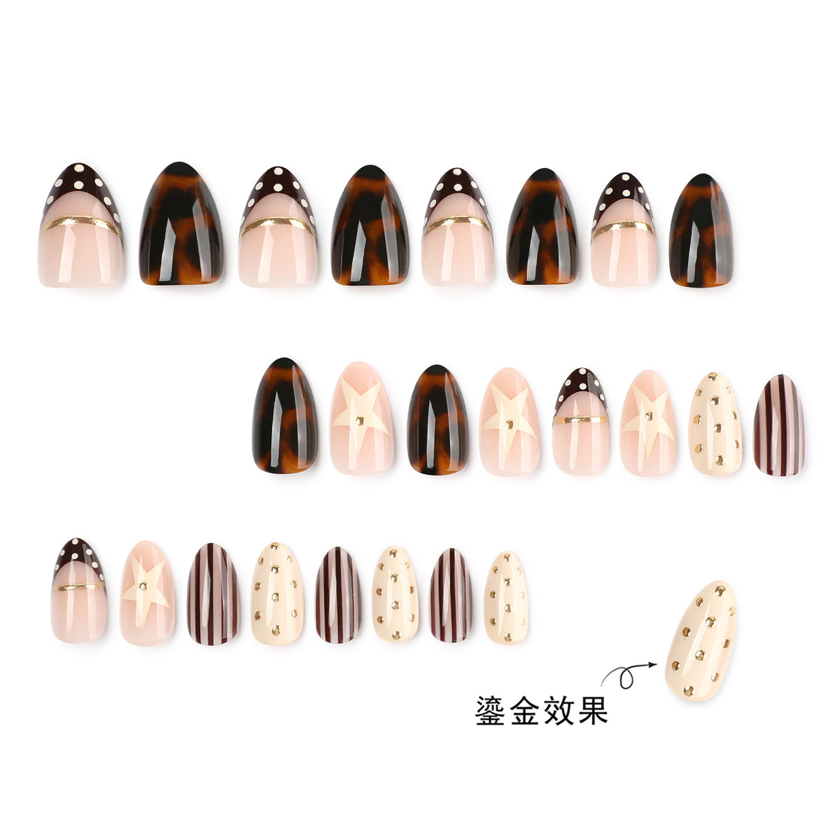 Handmade chocolate star nails