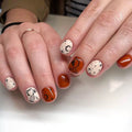 Caramel orange brown nails