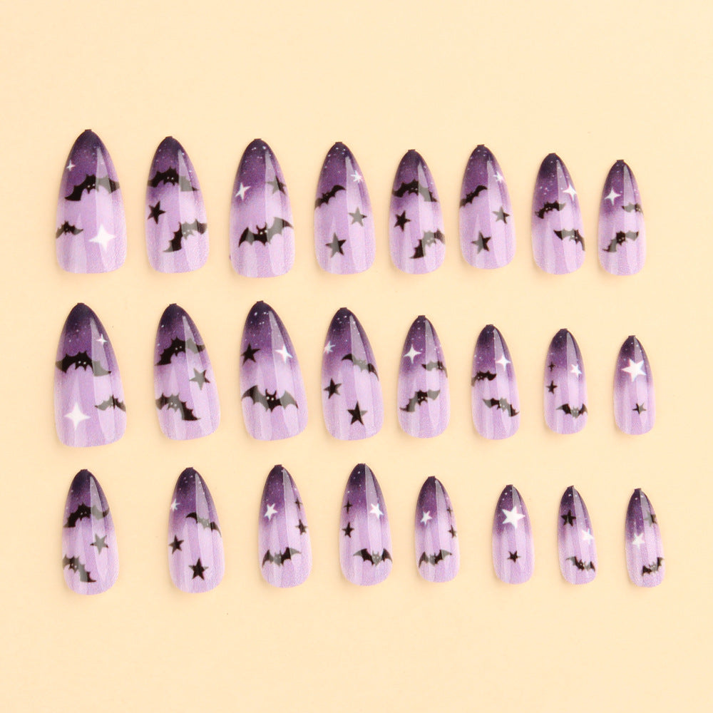 Gradient black bat nails
