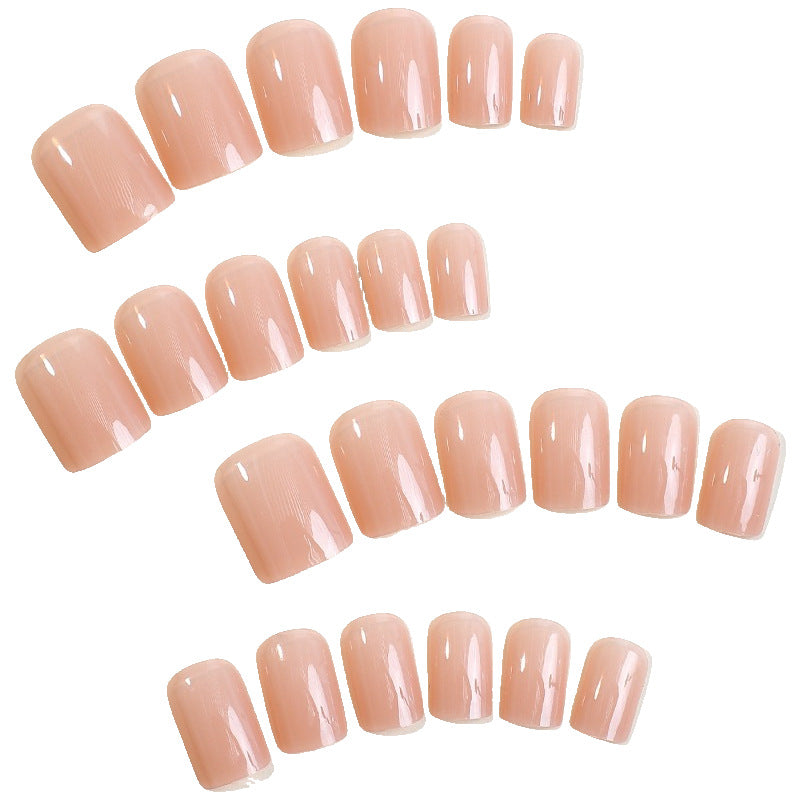 24pcs Short skin color fashion nails