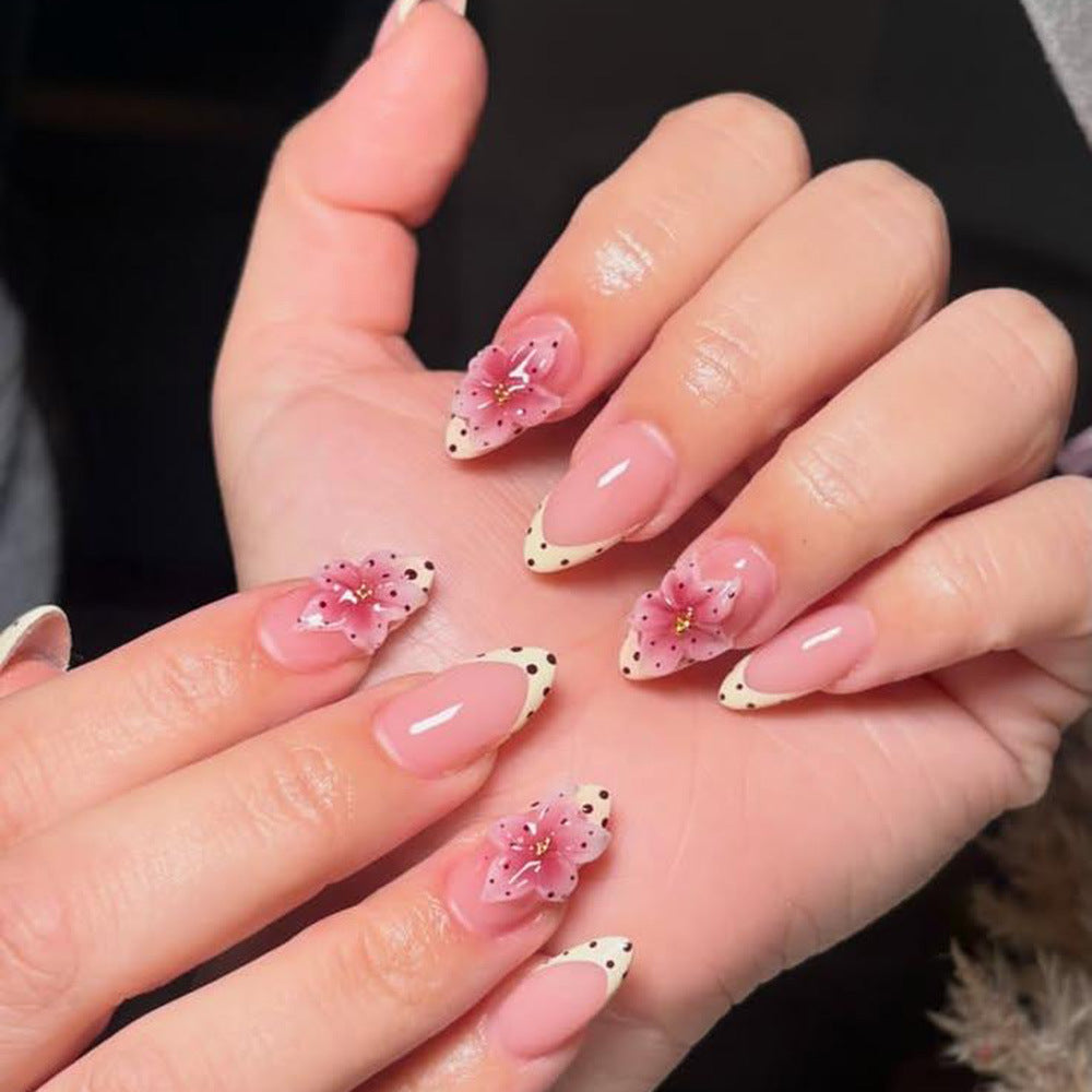 French-style polka dot nails