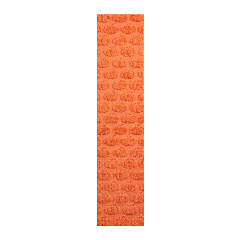 Edge-sewn neat home dining room decoration pumpkin embroidered three-dimensional table flag tablecloth table mat