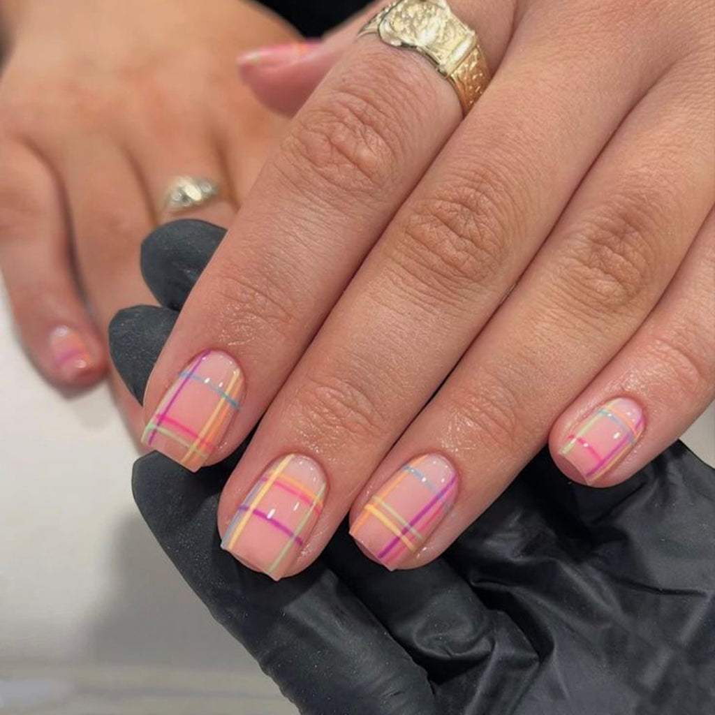 Colorful striped nails