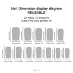 24pcs Classic French Nude border Nails