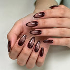Brown Cat-eye Long nails Almond Nails