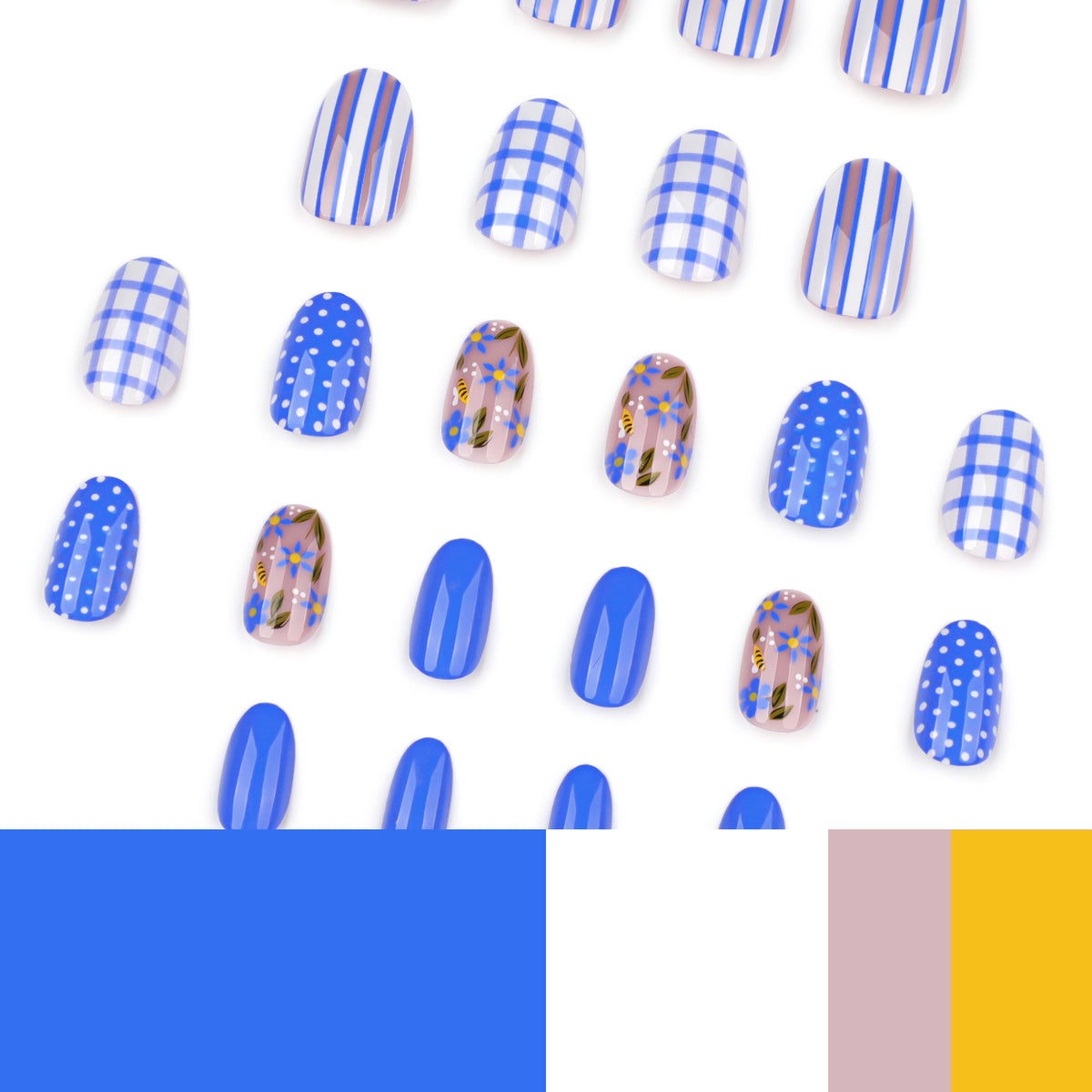 Blue Daisy nails