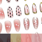 24pcs Cat-eye patterned Sparkling Diamond Short Almond Nails