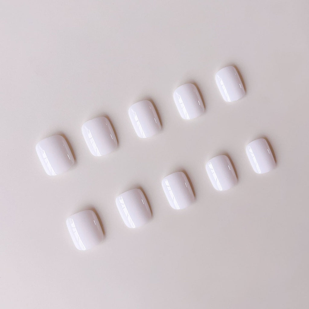 Pure white cream nails