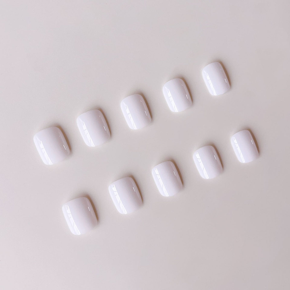 Pure white cream nails