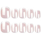 24pcs French-style short press-on nails