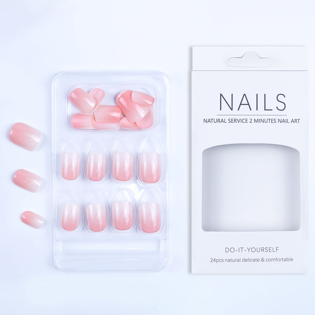 Bare color gradient nails