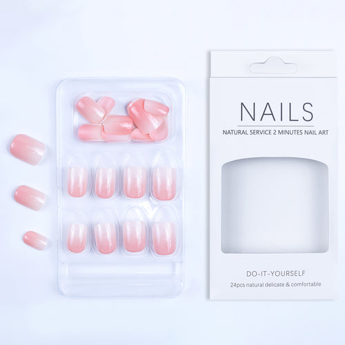 Bare color gradient nails