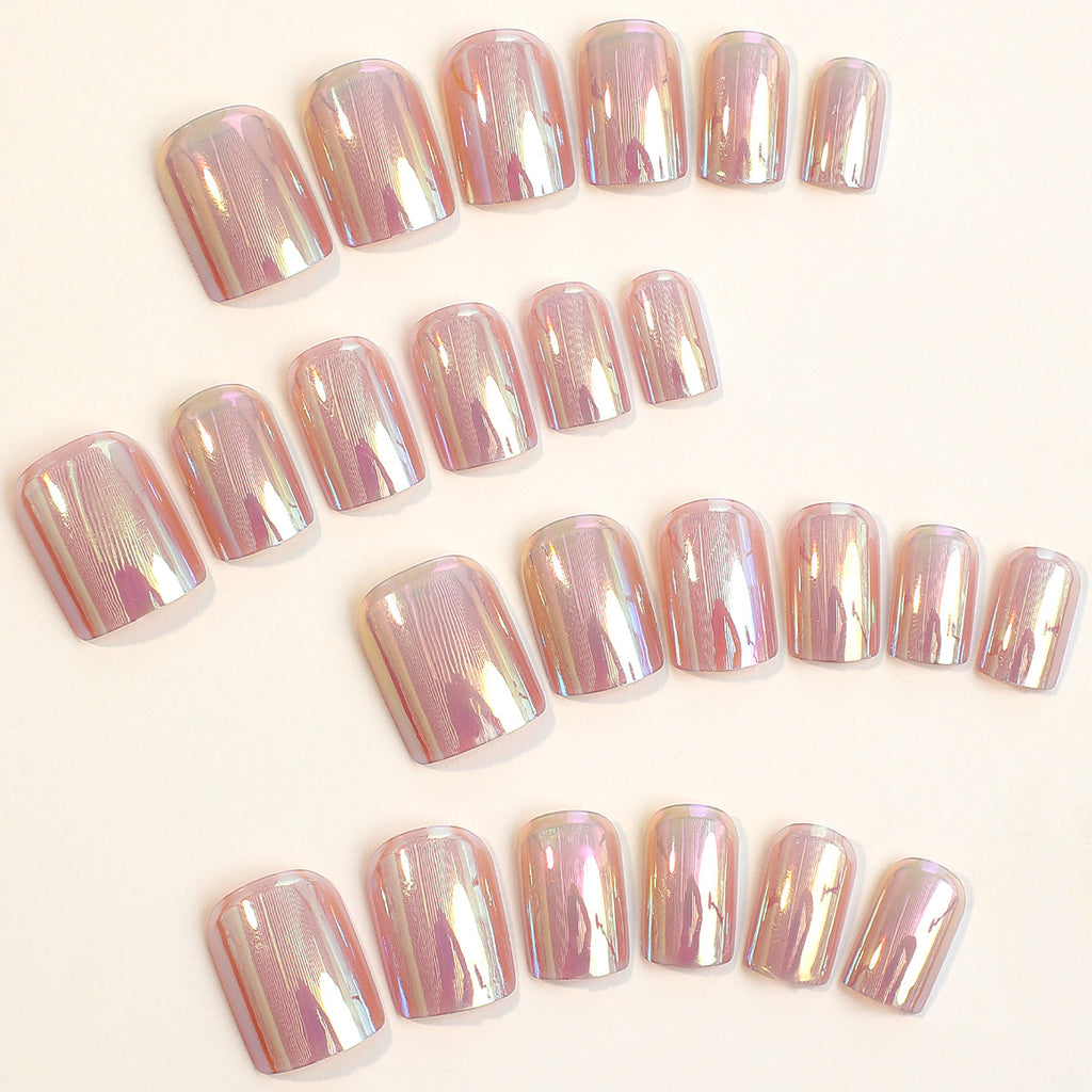 24pcs Short skin color fashion style Nails