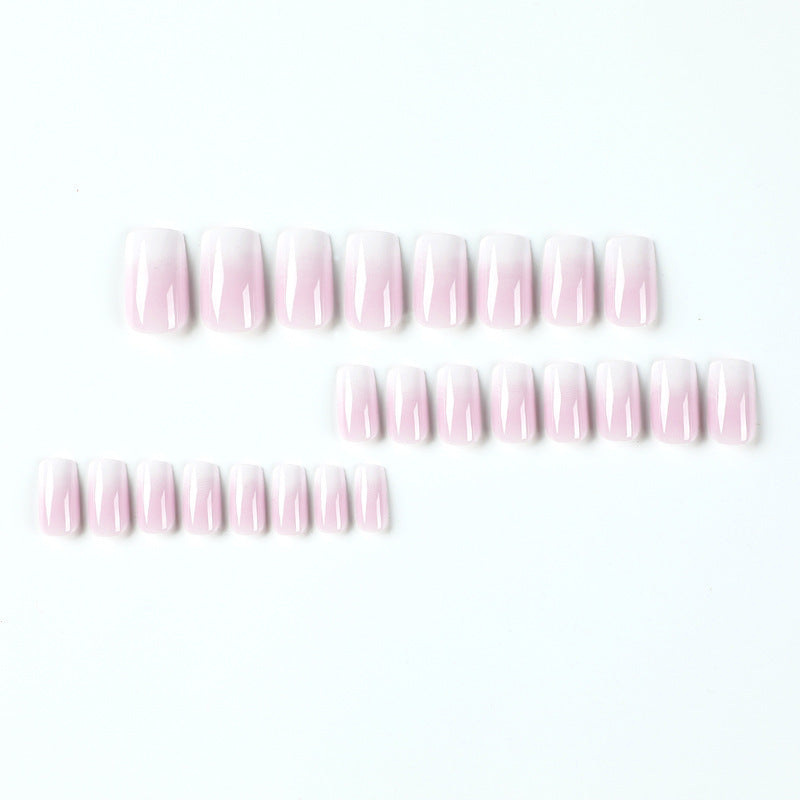24pcs White French Ombre Press-on Nails