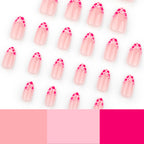 Raspberry heart-shaped nails
