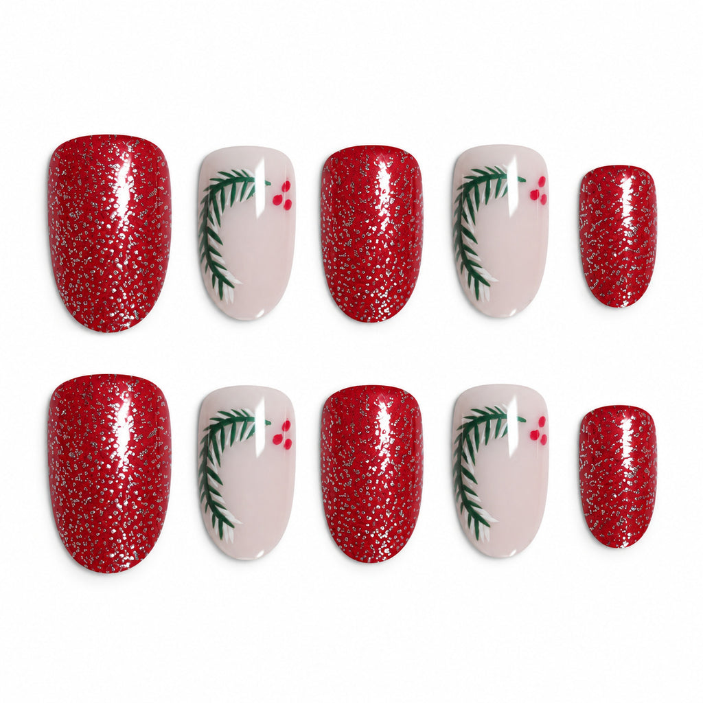 Christmas crystal nails
