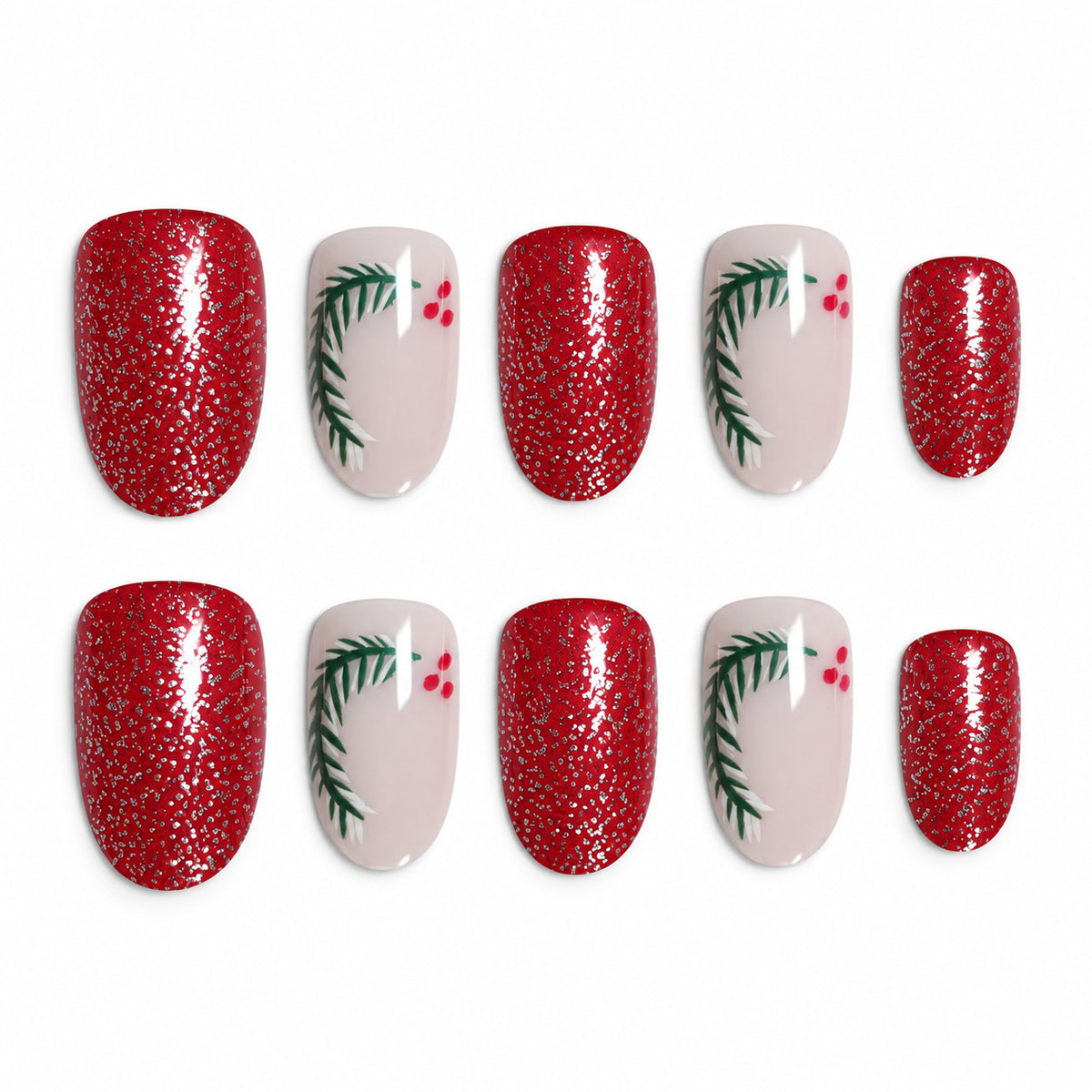Christmas crystal nails