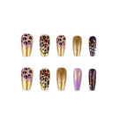 Gold powder leopard print nails