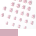 Short square white French-style nails