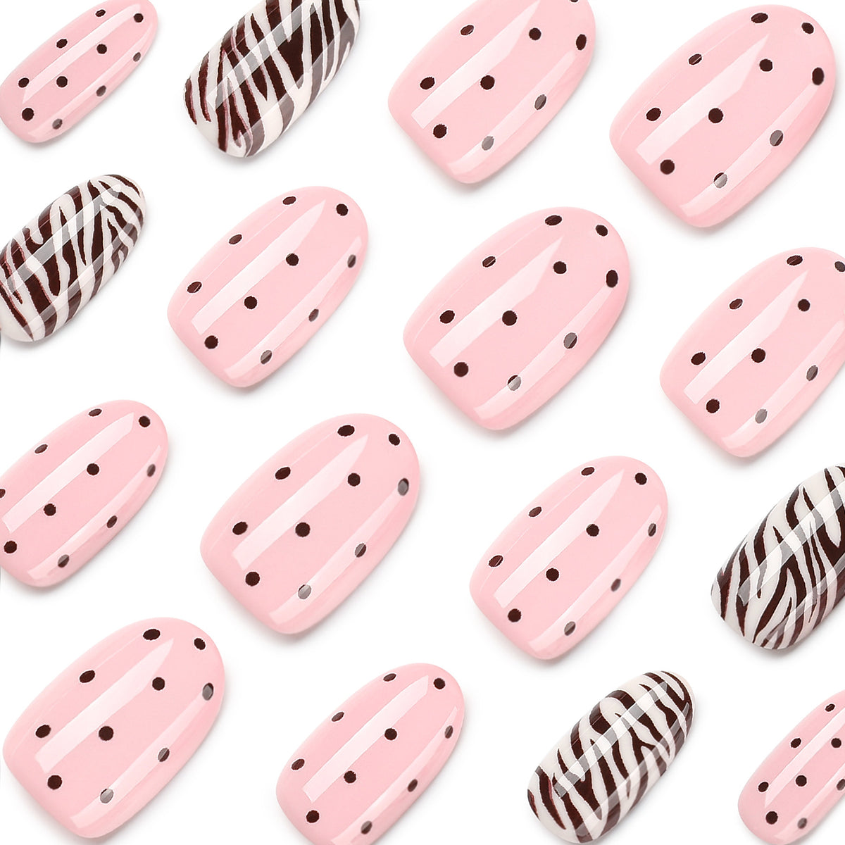 Pink zebra nails