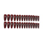 Red wine-colored cat-eye nails