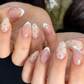 24pcs Best-selling Almond French style polka dots Nails