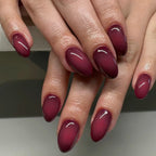 Red Ombre Almond Long Press On Nails