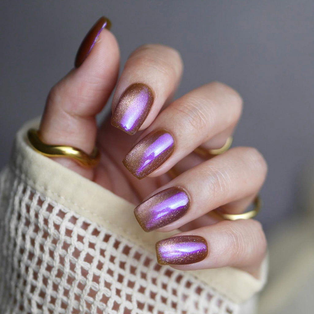 Aurora purple short nails