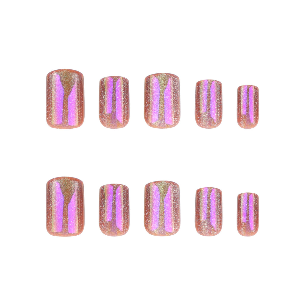 Aurora purple short nails