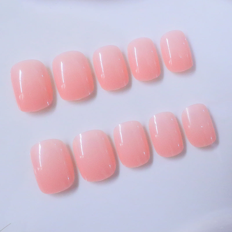 24pcs Pink Short Squoval shape Nails