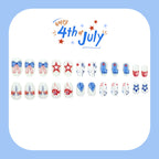 American Independence Day Western Cowboy Star Butterfly Knot Flag nails